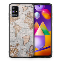 Thumbnail for Θήκη Samsung M31s World Map από τη Smartfits με σχέδιο στο πίσω μέρος και μαύρο περίβλημα | Samsung M31s World Map case with colorful back and black bezels
