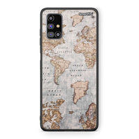 Thumbnail for Samsung M31s World Map Θήκη από τη Smartfits με σχέδιο στο πίσω μέρος και μαύρο περίβλημα | Smartphone case with colorful back and black bezels by Smartfits