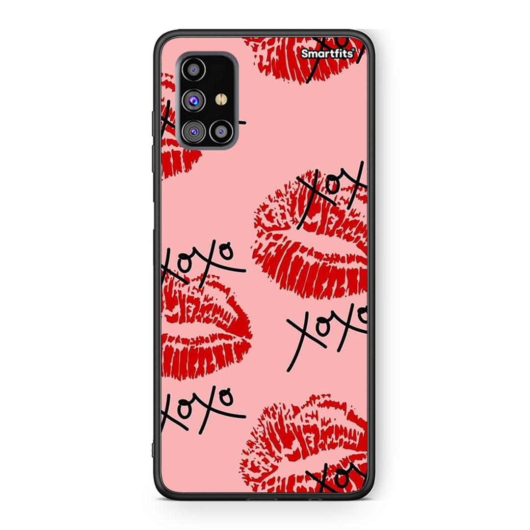 Samsung M31s XOXO Lips θήκη από τη Smartfits με σχέδιο στο πίσω μέρος και μαύρο περίβλημα | Smartphone case with colorful back and black bezels by Smartfits