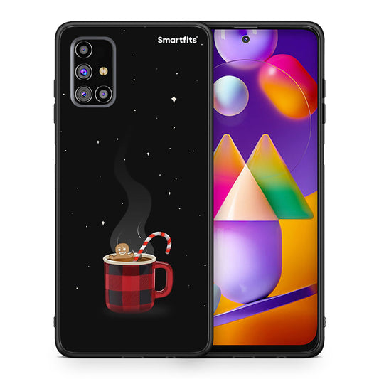 Θήκη Samsung M31s Xmas Bathing από τη Smartfits με σχέδιο στο πίσω μέρος και μαύρο περίβλημα | Samsung M31s Xmas Bathing case with colorful back and black bezels