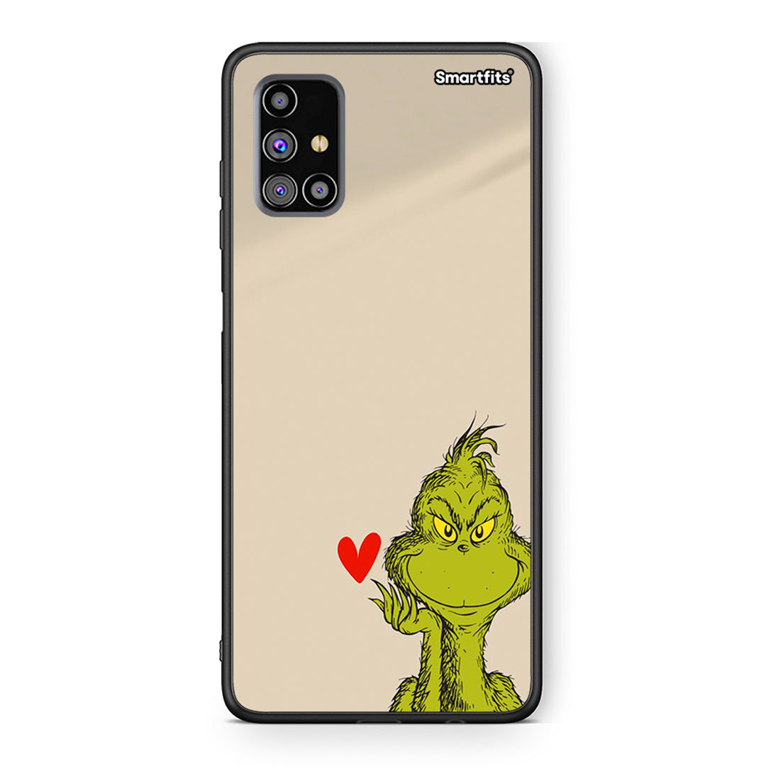 Samsung M31s Xmas Grinch θήκη από τη Smartfits με σχέδιο στο πίσω μέρος και μαύρο περίβλημα | Smartphone case with colorful back and black bezels by Smartfits