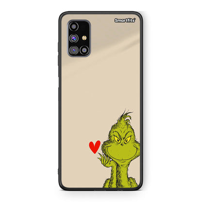 Samsung M31s Xmas Grinch θήκη από τη Smartfits με σχέδιο στο πίσω μέρος και μαύρο περίβλημα | Smartphone case with colorful back and black bezels by Smartfits