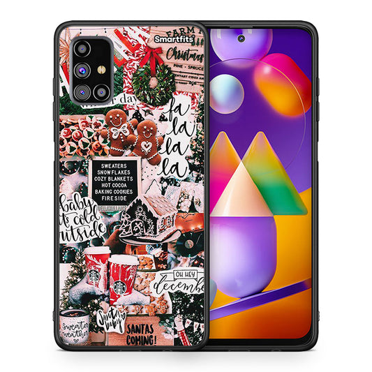 Θήκη Samsung M31s Xmas Habbits από τη Smartfits με σχέδιο στο πίσω μέρος και μαύρο περίβλημα | Samsung M31s Xmas Habbits case with colorful back and black bezels