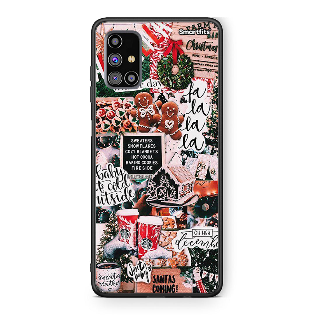 Samsung M31s Xmas Habbits θήκη από τη Smartfits με σχέδιο στο πίσω μέρος και μαύρο περίβλημα | Smartphone case with colorful back and black bezels by Smartfits
