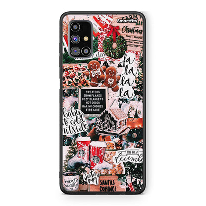 Samsung M31s Xmas Habbits θήκη από τη Smartfits με σχέδιο στο πίσω μέρος και μαύρο περίβλημα | Smartphone case with colorful back and black bezels by Smartfits