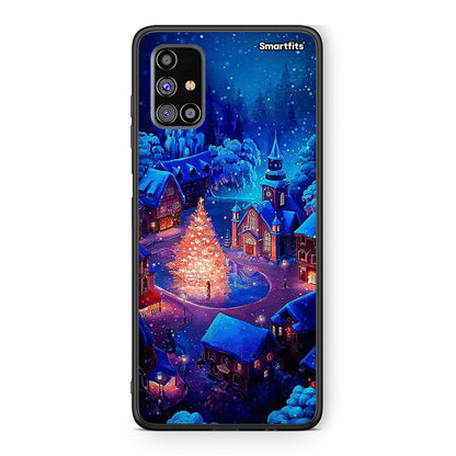 Samsung M31s Xmas Village θήκη από τη Smartfits με σχέδιο στο πίσω μέρος και μαύρο περίβλημα | Smartphone case with colorful back and black bezels by Smartfits