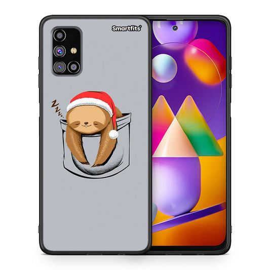 Θήκη Samsung M31s Xmas Zzzz από τη Smartfits με σχέδιο στο πίσω μέρος και μαύρο περίβλημα | Samsung M31s Xmas Zzzz case with colorful back and black bezels