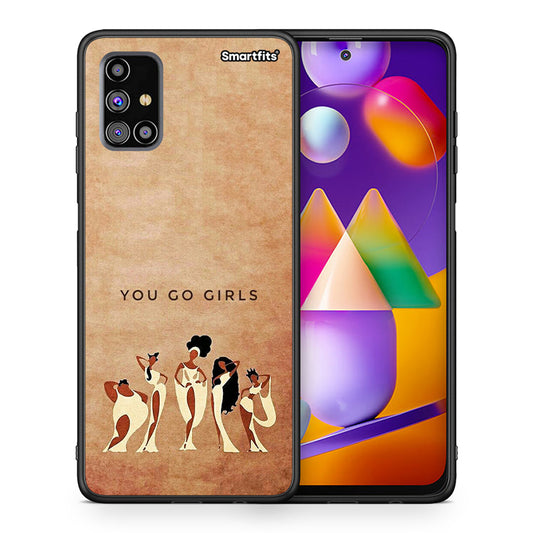 Θήκη Samsung M31s You Go Girl από τη Smartfits με σχέδιο στο πίσω μέρος και μαύρο περίβλημα | Samsung M31s You Go Girl case with colorful back and black bezels