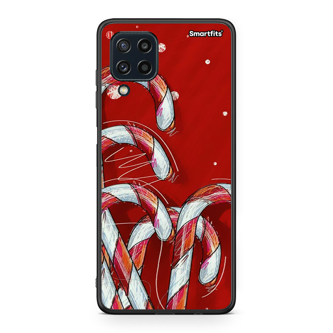 Samsung M32 4G Candy Cane θήκη από τη Smartfits με σχέδιο στο πίσω μέρος και μαύρο περίβλημα | Smartphone case with colorful back and black bezels by Smartfits