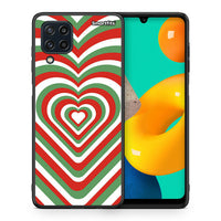 Thumbnail for Θήκη Samsung M32 4G Christmas Hearts από τη Smartfits με σχέδιο στο πίσω μέρος και μαύρο περίβλημα | Samsung M32 4G Christmas Hearts case with colorful back and black bezels