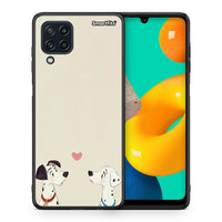 Thumbnail for Θήκη Samsung M32 4G Dalmatians Love από τη Smartfits με σχέδιο στο πίσω μέρος και μαύρο περίβλημα | Samsung M32 4G Dalmatians Love case with colorful back and black bezels