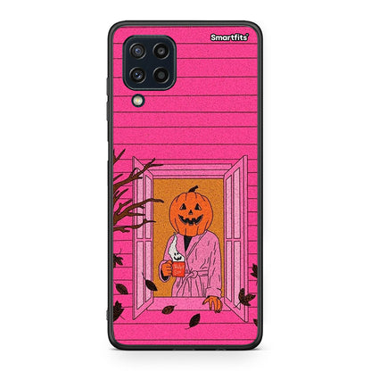 Samsung M32 4G Halloween Pumpkin Lady Θήκη από τη Smartfits με σχέδιο στο πίσω μέρος και μαύρο περίβλημα | Smartphone case with colorful back and black bezels by Smartfits
