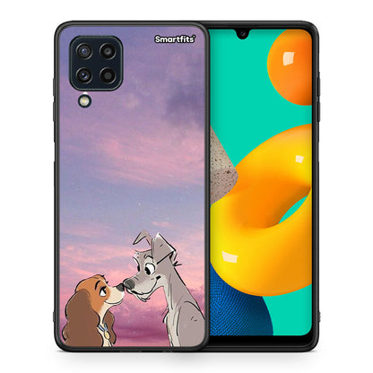 Θήκη Samsung M32 4G Lady And Tramp από τη Smartfits με σχέδιο στο πίσω μέρος και μαύρο περίβλημα | Samsung M32 4G Lady And Tramp case with colorful back and black bezels