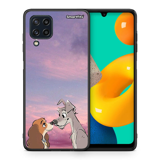 Θήκη Samsung M32 4G Lady And Tramp από τη Smartfits με σχέδιο στο πίσω μέρος και μαύρο περίβλημα | Samsung M32 4G Lady And Tramp case with colorful back and black bezels