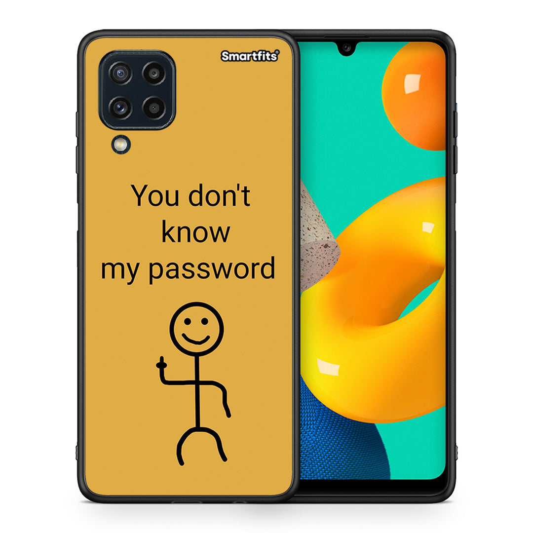 Θήκη Samsung M32 4G My Password από τη Smartfits με σχέδιο στο πίσω μέρος και μαύρο περίβλημα | Samsung M32 4G My Password case with colorful back and black bezels
