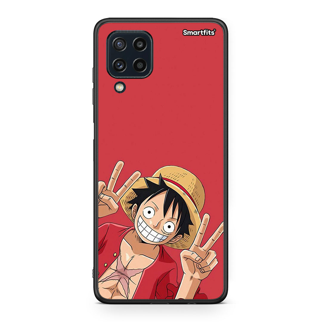 Samsung M32 4G Pirate Luffy Θήκη από τη Smartfits με σχέδιο στο πίσω μέρος και μαύρο περίβλημα | Smartphone case with colorful back and black bezels by Smartfits