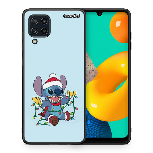 Θήκη Samsung M32 4G Santa Stich από τη Smartfits με σχέδιο στο πίσω μέρος και μαύρο περίβλημα | Samsung M32 4G Santa Stich case with colorful back and black bezels