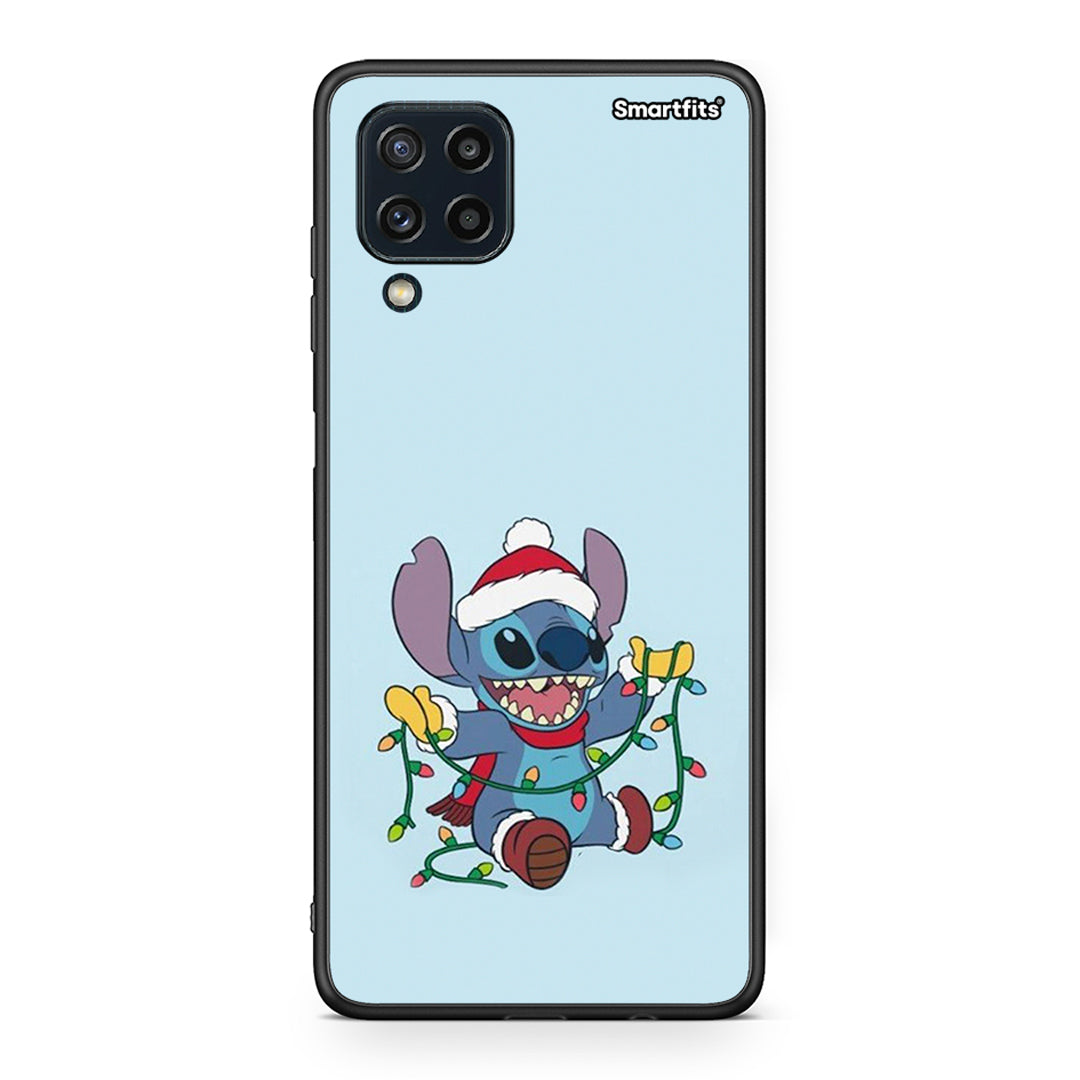 Samsung M32 4G Santa Stich θήκη από τη Smartfits με σχέδιο στο πίσω μέρος και μαύρο περίβλημα | Smartphone case with colorful back and black bezels by Smartfits