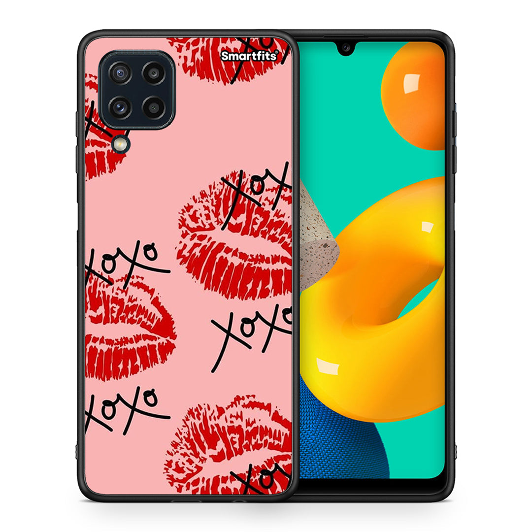 Θήκη Samsung M32 4G XOXO Lips από τη Smartfits με σχέδιο στο πίσω μέρος και μαύρο περίβλημα | Samsung M32 4G XOXO Lips case with colorful back and black bezels