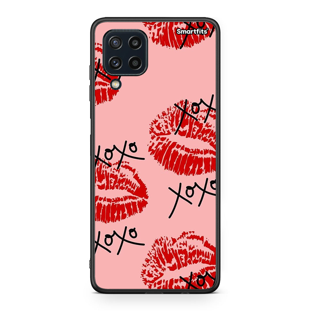 Samsung M32 4G XOXO Lips θήκη από τη Smartfits με σχέδιο στο πίσω μέρος και μαύρο περίβλημα | Smartphone case with colorful back and black bezels by Smartfits
