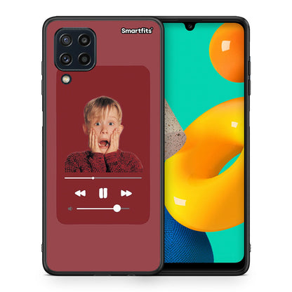 Θήκη Samsung M32 4G Xmas Alone Music από τη Smartfits με σχέδιο στο πίσω μέρος και μαύρο περίβλημα | Samsung M32 4G Xmas Alone Music case with colorful back and black bezels