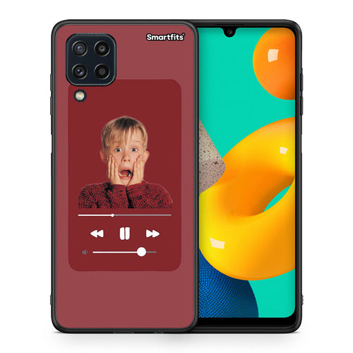 Θήκη Samsung M32 4G Xmas Alone Music από τη Smartfits με σχέδιο στο πίσω μέρος και μαύρο περίβλημα | Samsung M32 4G Xmas Alone Music case with colorful back and black bezels