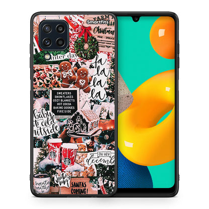 Θήκη Samsung M32 4G Xmas Habbits από τη Smartfits με σχέδιο στο πίσω μέρος και μαύρο περίβλημα | Samsung M32 4G Xmas Habbits case with colorful back and black bezels