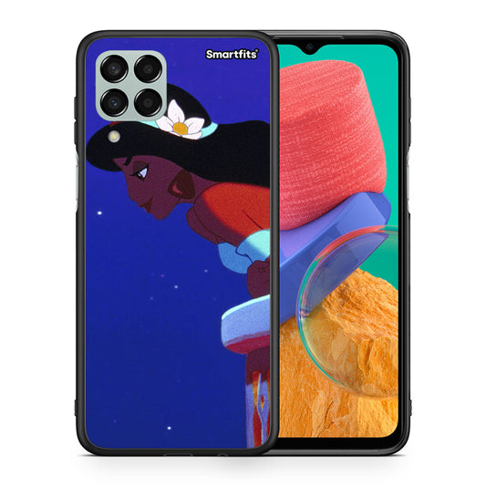 Θήκη Samsung M33 Alladin And Jasmine Love 2 από τη Smartfits με σχέδιο στο πίσω μέρος και μαύρο περίβλημα | Samsung M33 Alladin And Jasmine Love 2 case with colorful back and black bezels
