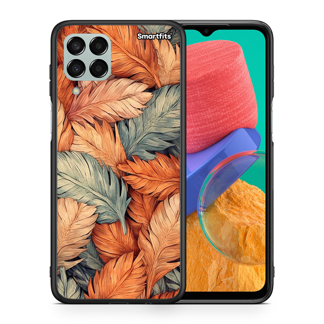 Θήκη Samsung M33 Autumn Leaves από τη Smartfits με σχέδιο στο πίσω μέρος και μαύρο περίβλημα | Samsung M33 Autumn Leaves case with colorful back and black bezels