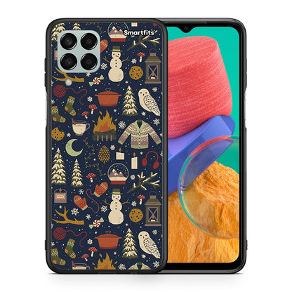 Θήκη Samsung M33 Christmas Elements από τη Smartfits με σχέδιο στο πίσω μέρος και μαύρο περίβλημα | Samsung M33 Christmas Elements case with colorful back and black bezels