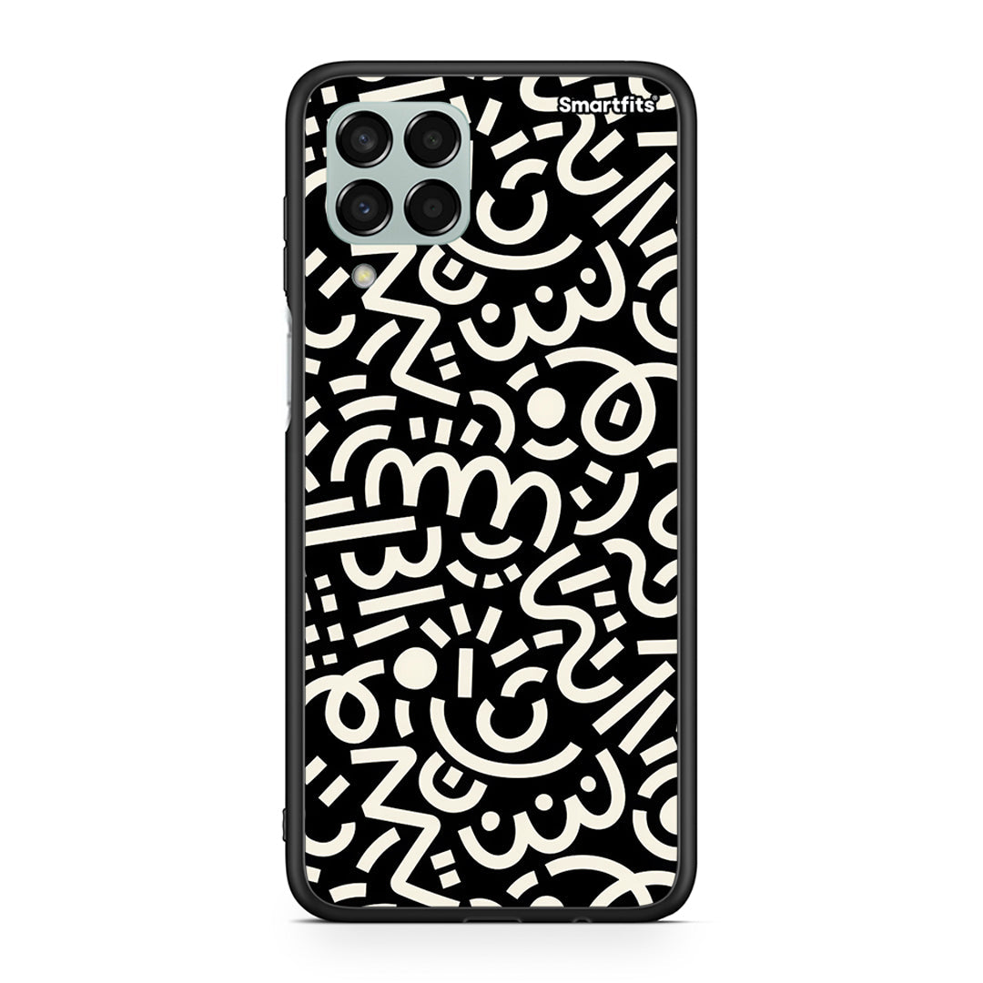 Samsung M33 Doodle Art θήκη από τη Smartfits με σχέδιο στο πίσω μέρος και μαύρο περίβλημα | Smartphone case with colorful back and black bezels by Smartfits