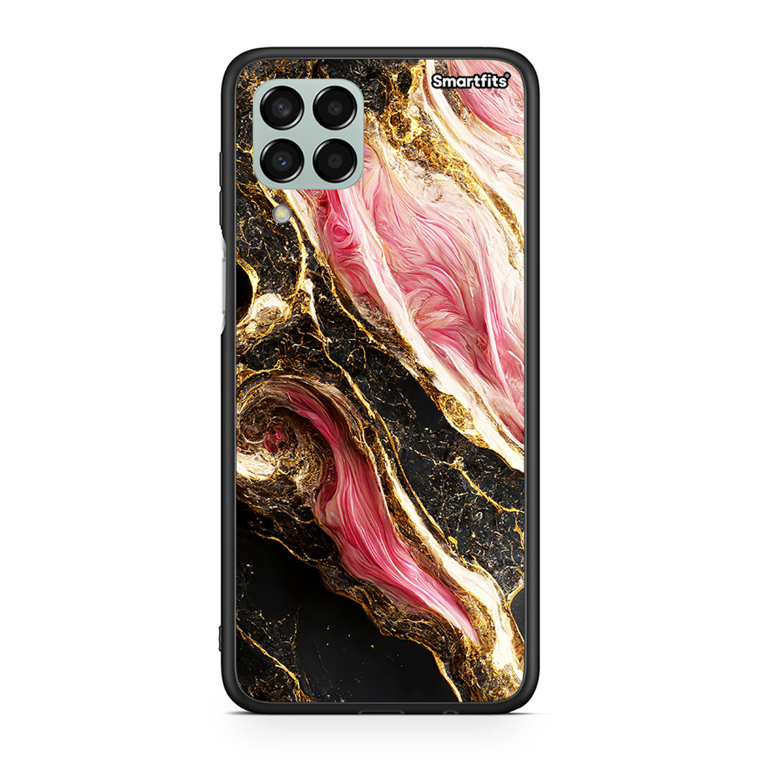 Samsung M33 Glamorous Pink Marble θήκη από τη Smartfits με σχέδιο στο πίσω μέρος και μαύρο περίβλημα | Smartphone case with colorful back and black bezels by Smartfits