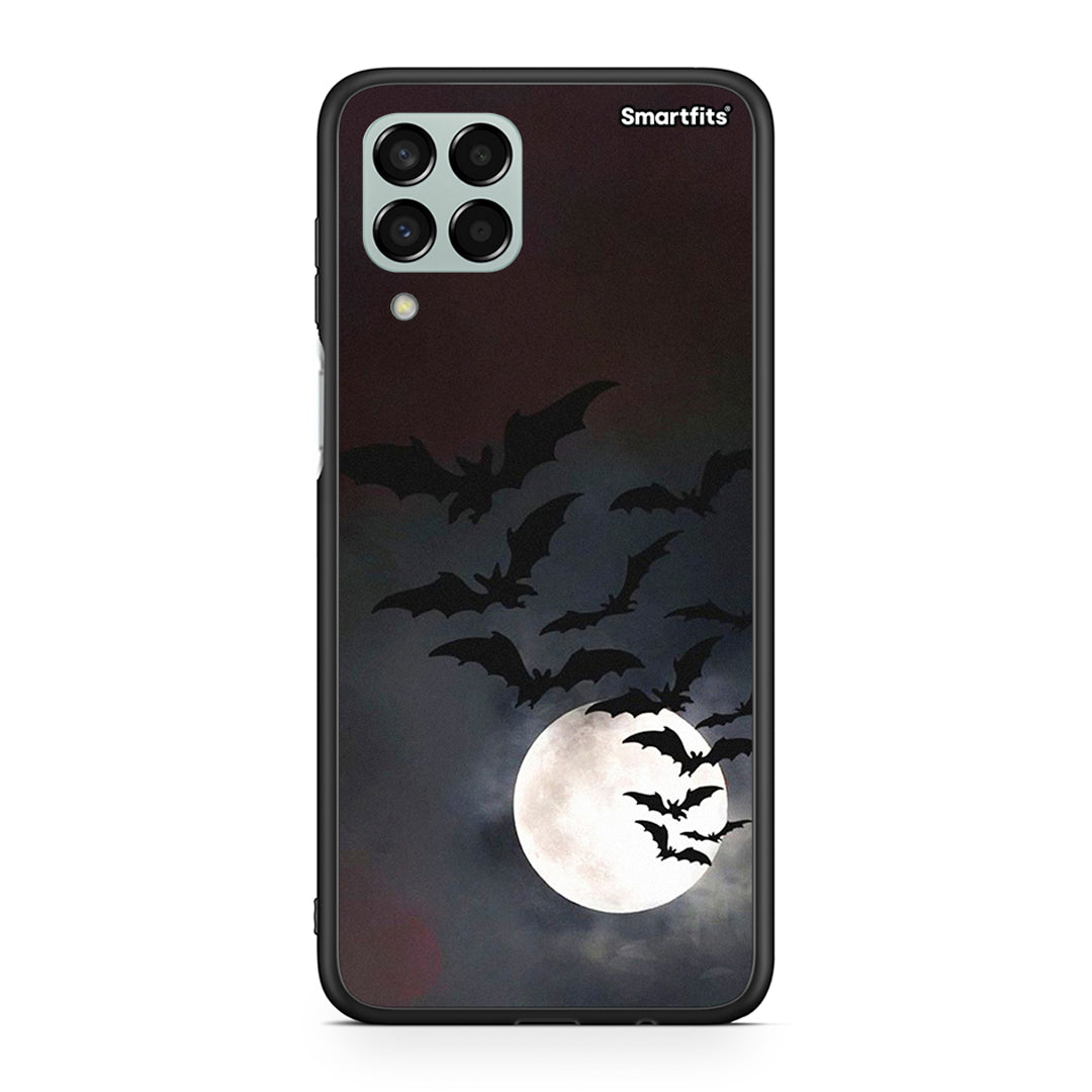 Samsung M33 Halloween Bat Night θήκη από τη Smartfits με σχέδιο στο πίσω μέρος και μαύρο περίβλημα | Smartphone case with colorful back and black bezels by Smartfits