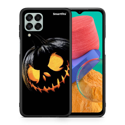 Θήκη Samsung M33 Halloween Scary Pumpkin από τη Smartfits με σχέδιο στο πίσω μέρος και μαύρο περίβλημα | Samsung M33 Halloween Scary Pumpkin case with colorful back and black bezels