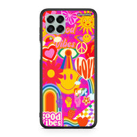 Thumbnail for Samsung M33 Hippie Love θήκη από τη Smartfits με σχέδιο στο πίσω μέρος και μαύρο περίβλημα | Smartphone case with colorful back and black bezels by Smartfits