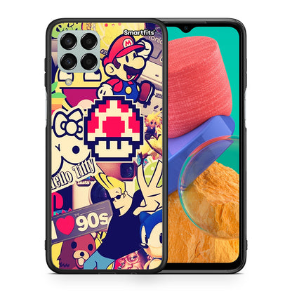 Θήκη Samsung M33 Love The 90s από τη Smartfits με σχέδιο στο πίσω μέρος και μαύρο περίβλημα | Samsung M33 Love The 90s case with colorful back and black bezels
