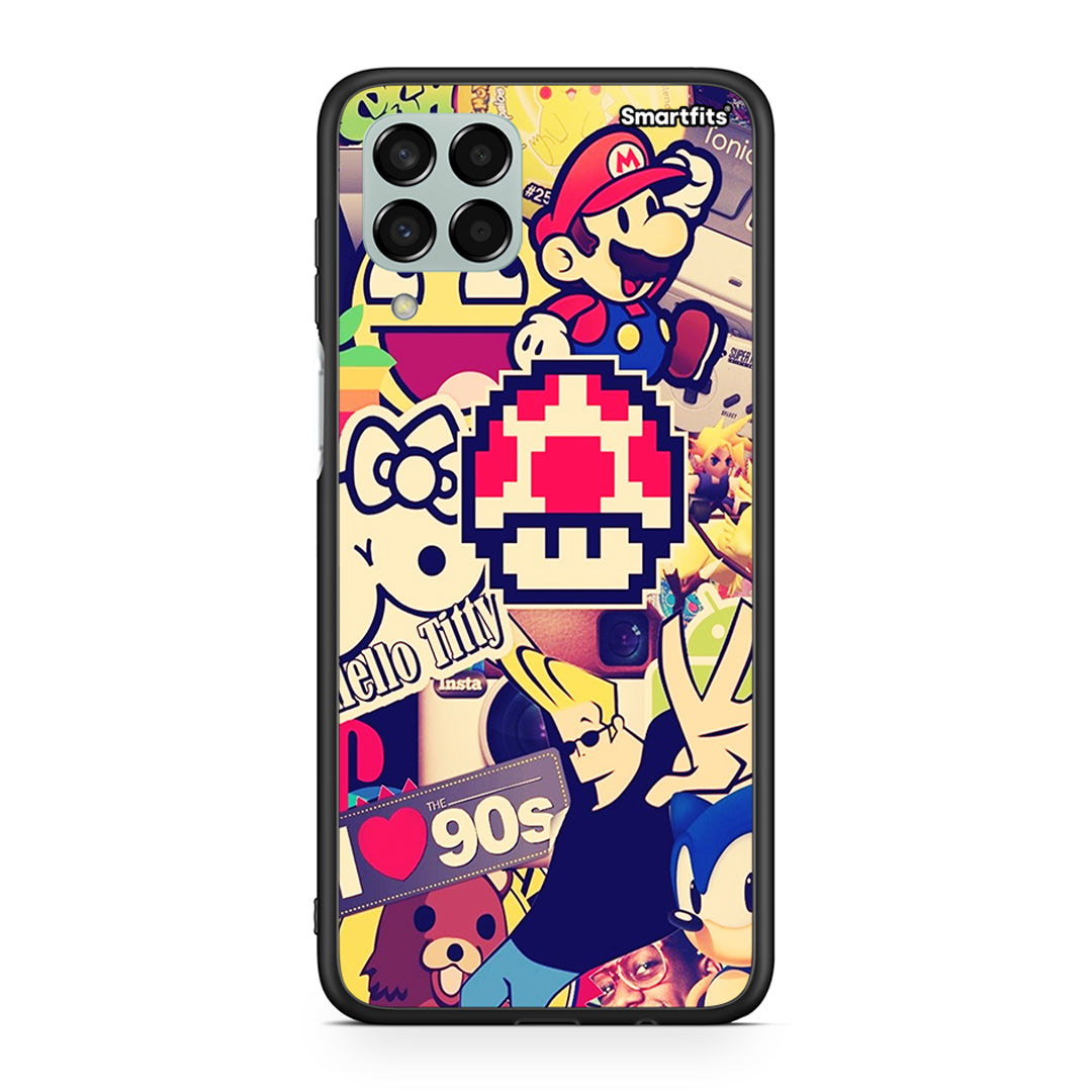 Samsung M33 Love The 90s θήκη από τη Smartfits με σχέδιο στο πίσω μέρος και μαύρο περίβλημα | Smartphone case with colorful back and black bezels by Smartfits