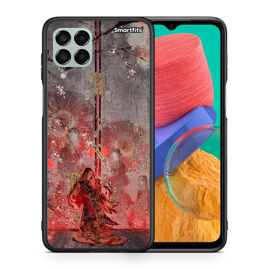 Θήκη Samsung M33 Nezuko Kamado από τη Smartfits με σχέδιο στο πίσω μέρος και μαύρο περίβλημα | Samsung M33 Nezuko Kamado case with colorful back and black bezels