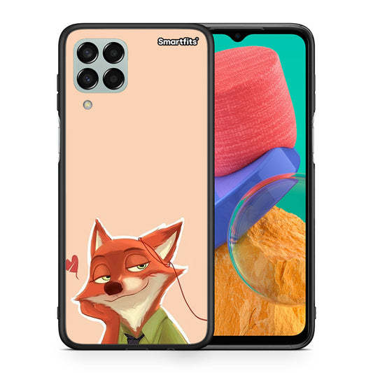 Θήκη Samsung M33 Nick Wilde And Judy Hopps Love 1 από τη Smartfits με σχέδιο στο πίσω μέρος και μαύρο περίβλημα | Samsung M33 Nick Wilde And Judy Hopps Love 1 case with colorful back and black bezels