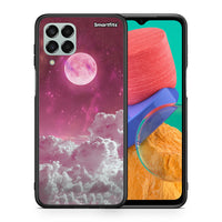 Thumbnail for Θήκη Samsung M33 Pink Moon από τη Smartfits με σχέδιο στο πίσω μέρος και μαύρο περίβλημα | Samsung M33 Pink Moon case with colorful back and black bezels