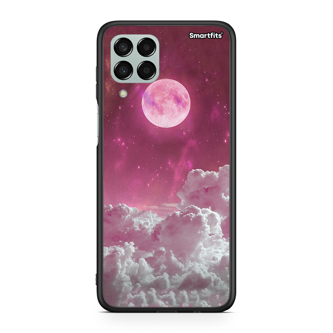 Samsung M33 Pink Moon θήκη από τη Smartfits με σχέδιο στο πίσω μέρος και μαύρο περίβλημα | Smartphone case with colorful back and black bezels by Smartfits
