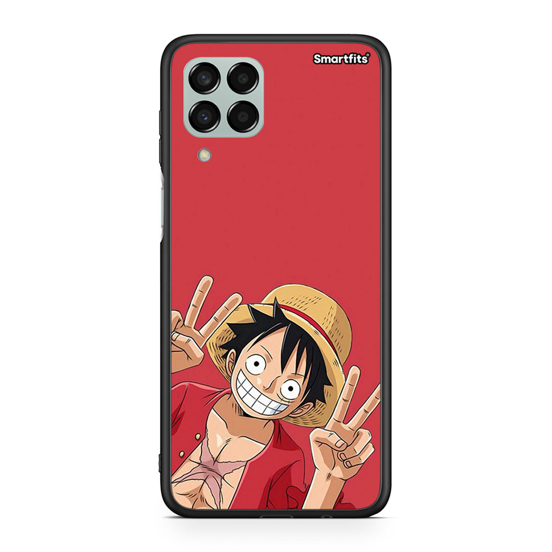 Samsung M33 Pirate Luffy θήκη από τη Smartfits με σχέδιο στο πίσω μέρος και μαύρο περίβλημα | Smartphone case with colorful back and black bezels by Smartfits