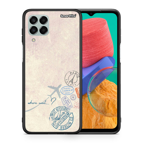 Θήκη Samsung M33 Where Next από τη Smartfits με σχέδιο στο πίσω μέρος και μαύρο περίβλημα | Samsung M33 Where Next case with colorful back and black bezels