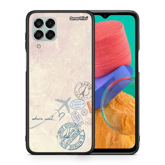 Θήκη Samsung M33 Where Next από τη Smartfits με σχέδιο στο πίσω μέρος και μαύρο περίβλημα | Samsung M33 Where Next case with colorful back and black bezels