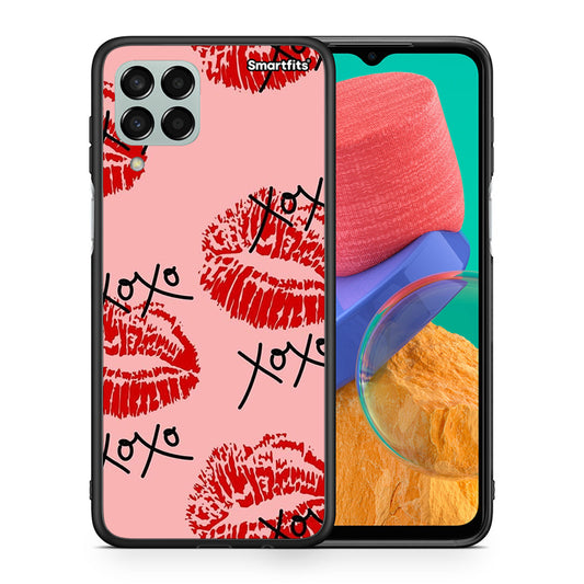 Θήκη Samsung M33 XOXO Lips από τη Smartfits με σχέδιο στο πίσω μέρος και μαύρο περίβλημα | Samsung M33 XOXO Lips case with colorful back and black bezels