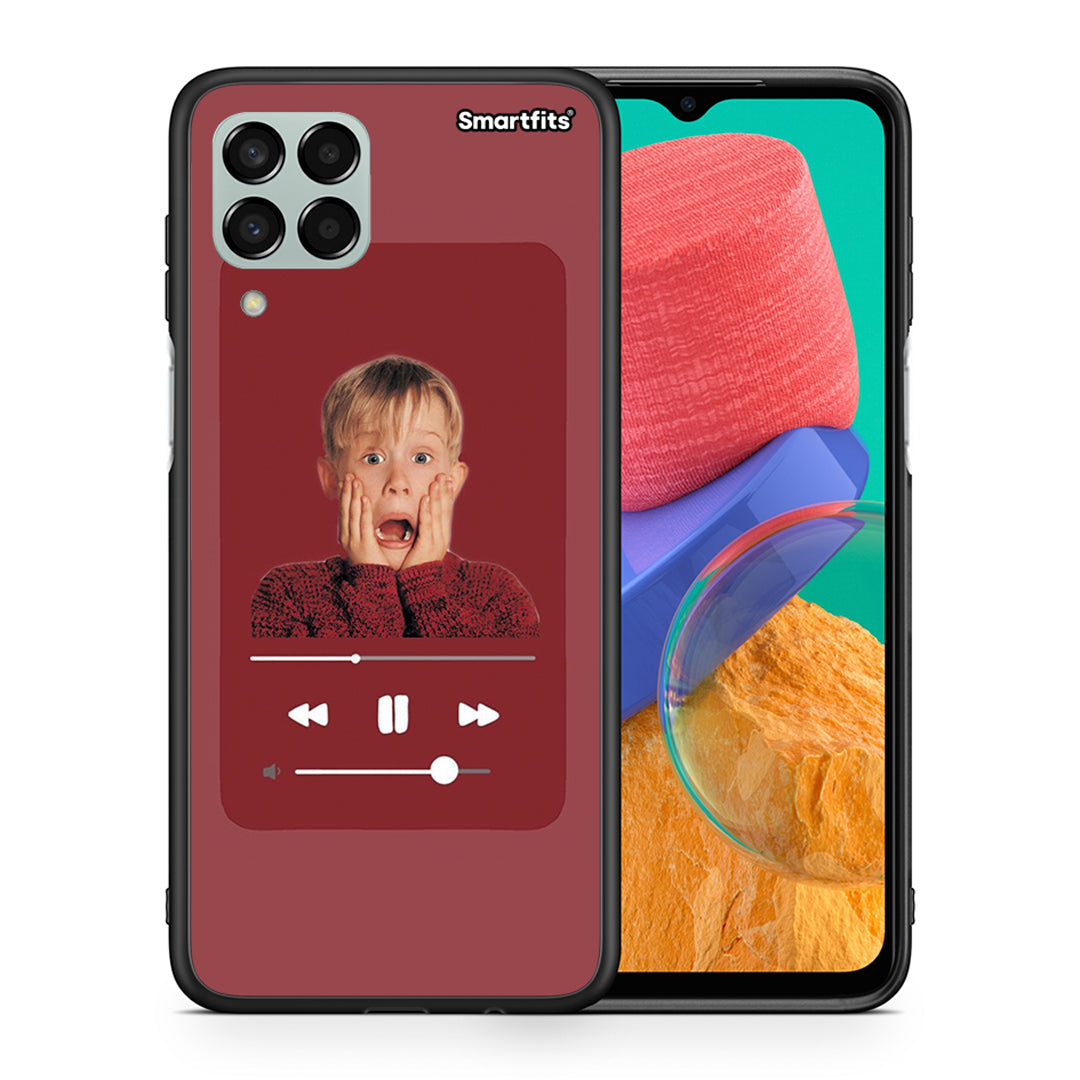 Θήκη Samsung M33 Xmas Alone Music από τη Smartfits με σχέδιο στο πίσω μέρος και μαύρο περίβλημα | Samsung M33 Xmas Alone Music case with colorful back and black bezels