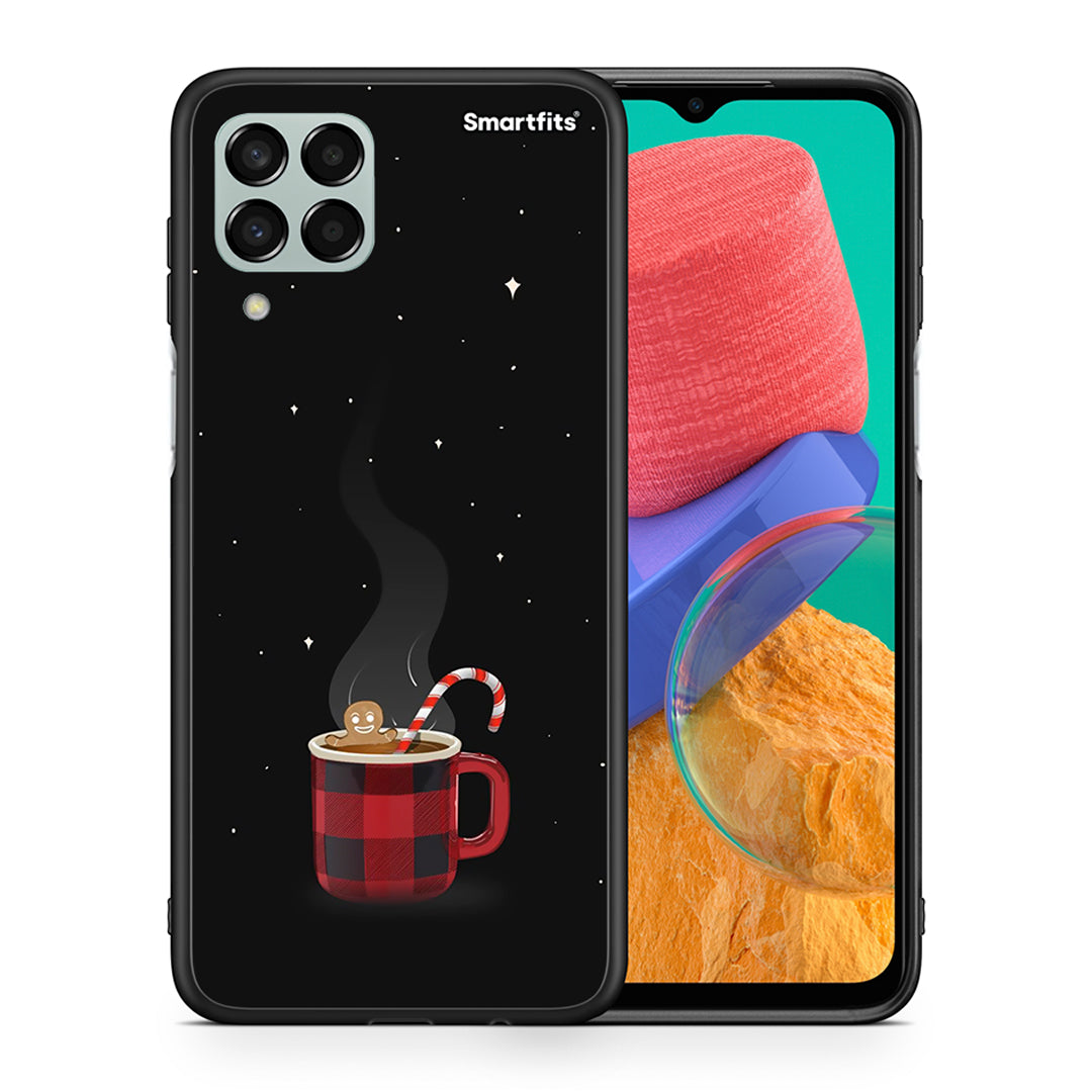Θήκη Samsung M33 Xmas Bathing από τη Smartfits με σχέδιο στο πίσω μέρος και μαύρο περίβλημα | Samsung M33 Xmas Bathing case with colorful back and black bezels