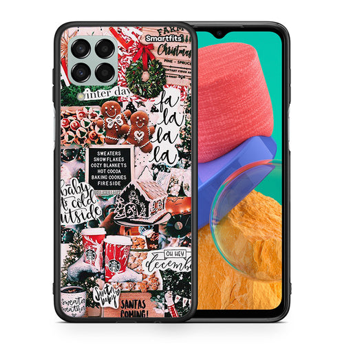 Θήκη Samsung M33 Xmas Habbits από τη Smartfits με σχέδιο στο πίσω μέρος και μαύρο περίβλημα | Samsung M33 Xmas Habbits case with colorful back and black bezels