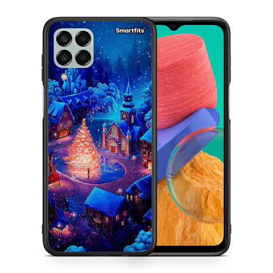 Θήκη Samsung M33 Xmas Village από τη Smartfits με σχέδιο στο πίσω μέρος και μαύρο περίβλημα | Samsung M33 Xmas Village case with colorful back and black bezels