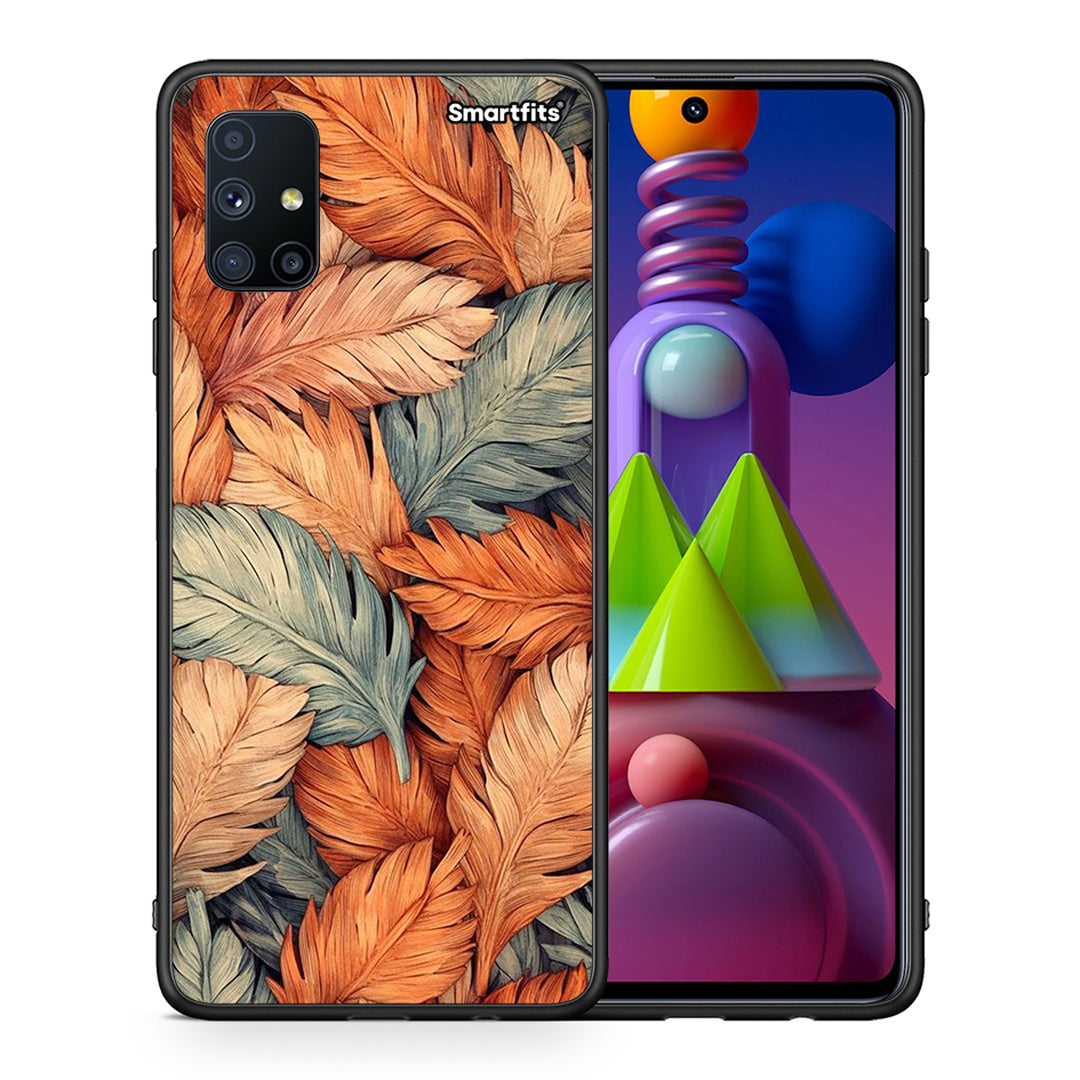 Θήκη Samsung Galaxy M51 Autumn Leaves από τη Smartfits με σχέδιο στο πίσω μέρος και μαύρο περίβλημα | Samsung Galaxy M51 Autumn Leaves case with colorful back and black bezels
